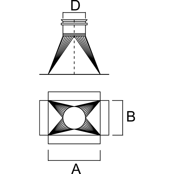 Переход с прямоугольника на круг неутепленный (Артикул 1ППК)